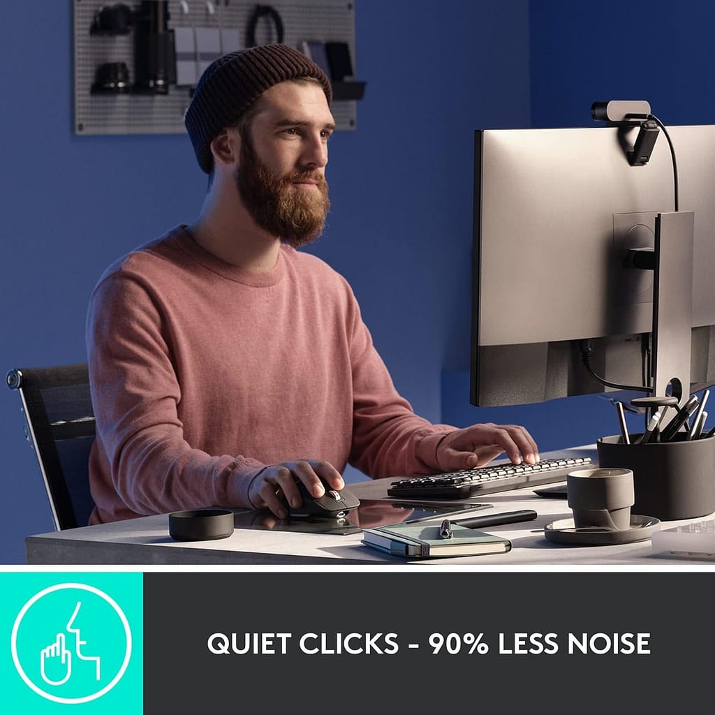 Logitech MX Master 3S - Wireless Performance Mouse, Ergo, 8K DPI, Track on Glass, Quiet Clicks, USB-C, Bluetooth, Windows, Linux, Chrome - Graphite - With Free Adobe Creative Cloud Subscription