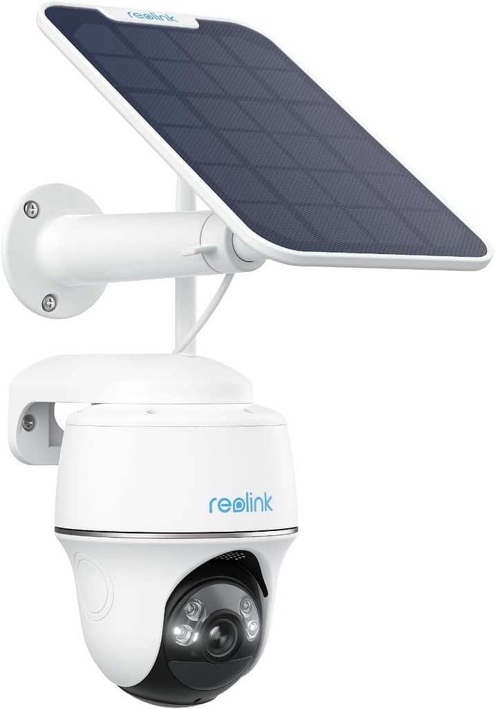 REOLINK Security Camera Wireless Outdoor, Pan Tilt Solar Powered, 5MP 2K+ Color Night Vision, 2.4/5GHz WiFi, 2-Way Talk, Works with Alexa/Google Assistant for Home Surveillance, Argus PT + Solar Panel